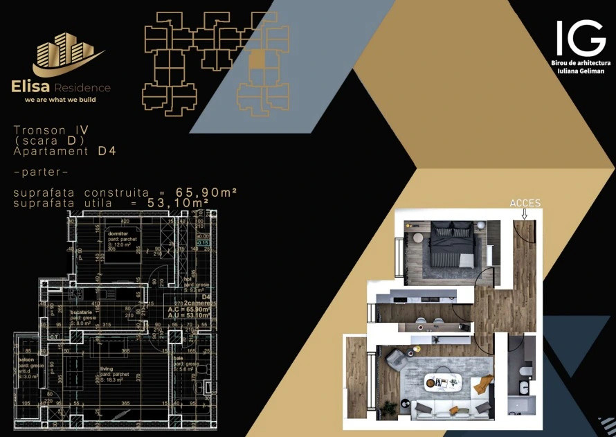 Apartament 2 camere✨ ELISA RESIDENCE – locul în care viitorul tău prinde contur.
