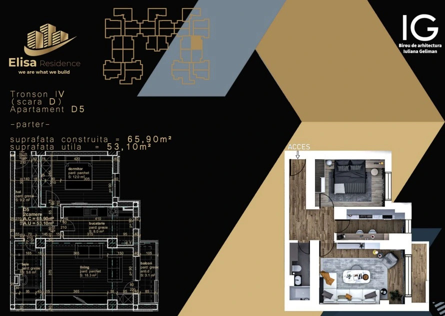 Apartament 2 camere✨ ELISA RESIDENCE – locul în care viitorul tău prinde contur.