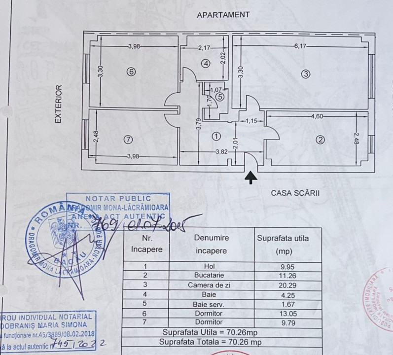 Apartament cu 3 camere dec. Stefan cel Mare