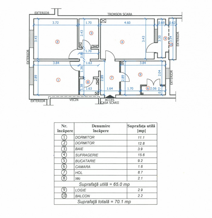 Apartament 3 camere decomandate, de vanzare